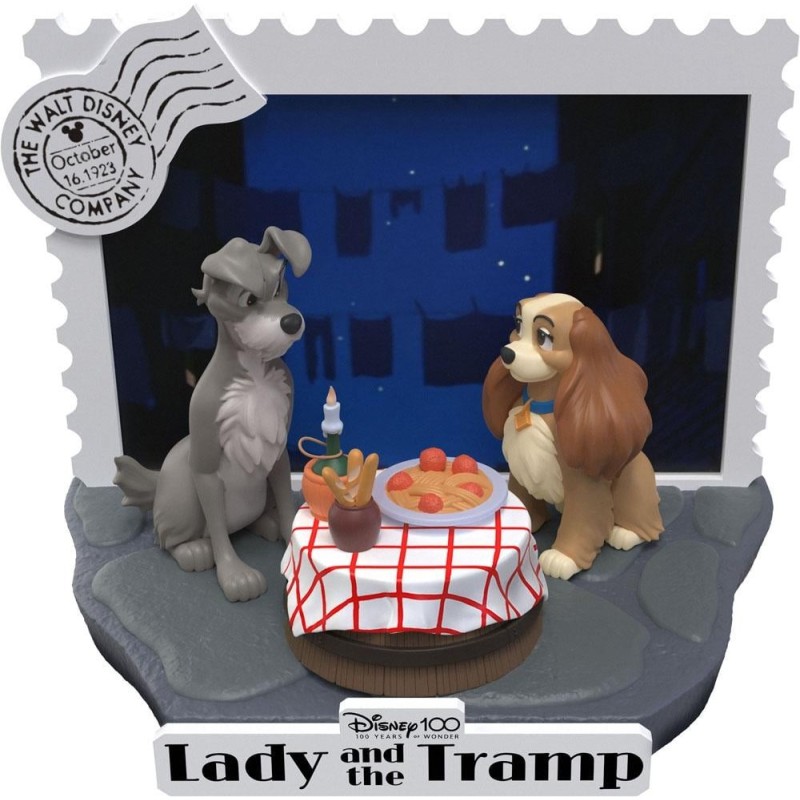 DISNEY 100EME ANNIV. - La Belle et le Clochard  - Diorama D-Stage 12cm 