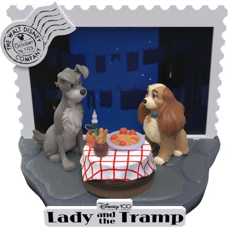 DISNEY 100EME ANNIV. - La Belle et le Clochard  - Diorama D-Stage 12cm 