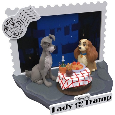 DISNEY 100EME ANNIV. - La Belle et le Clochard  - Diorama D-Stage 12cm 