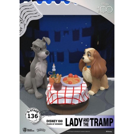 DISNEY 100EME ANNIV. - La Belle et le Clochard  - Diorama D-Stage 12cm 