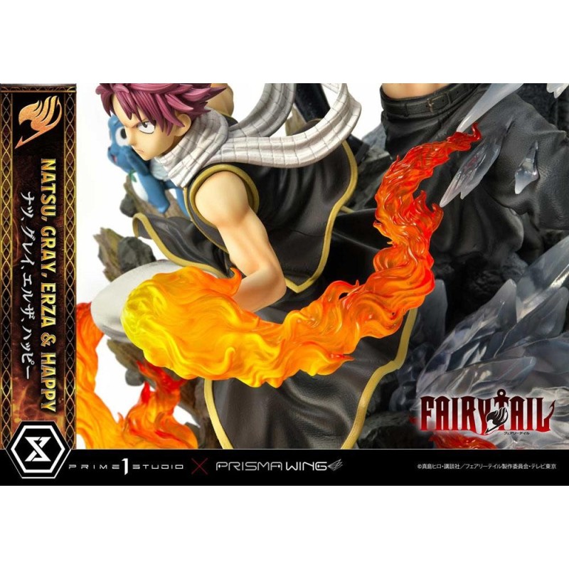 FAIRY TAIL -Natsu, Gray, Erza, Happy -Statue Del. Bonus Vers. 1/7 57cm 