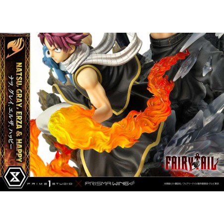 FAIRY TAIL -Natsu, Gray, Erza, Happy -Statue Del. Bonus Vers. 1/7 57cm 