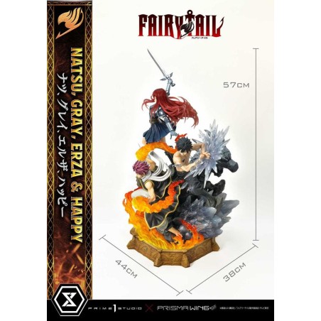 FAIRY TAIL -Natsu, Gray, Erza, Happy -Statue Del. Bonus Vers. 1/7 57cm 