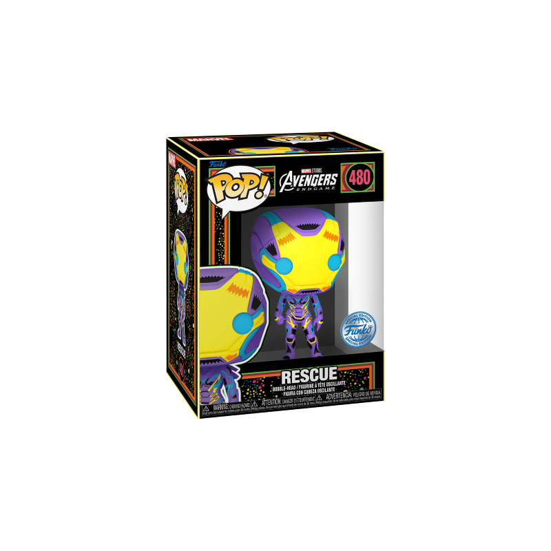 MARVEL - Booble Head POP N° 480 - Rescue Blacklight + Tee (S) 