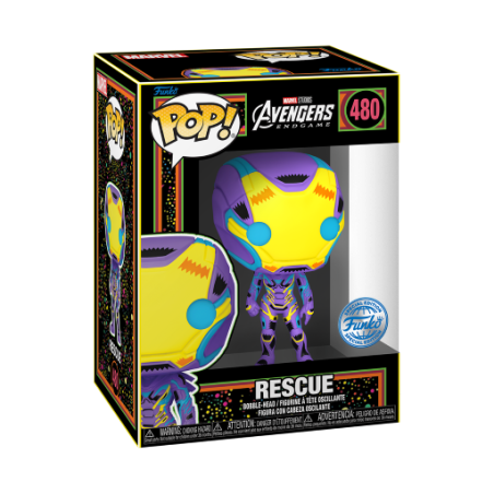 MARVEL - Booble Head POP N° 480 - Rescue Blacklight + Tee (S) 