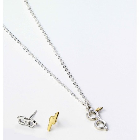 HARRY POTTER - Cracker Cadeau - Collier & Boucles d'Oreilles Lunettes 