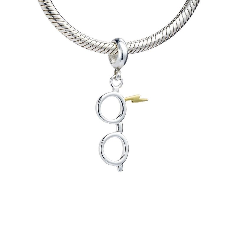 HARRY POTTER - Eclair & Lunettes - Charme Pendentif pour Bracelet 
