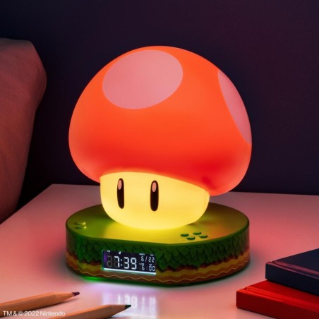 SUPER MARIO - Super champignon - Réveil 12cm 