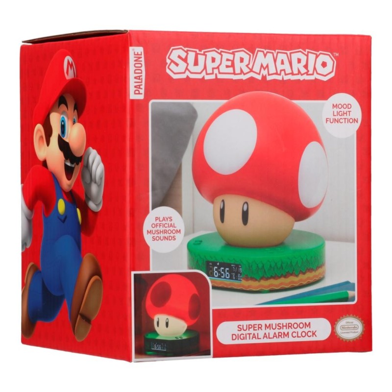 SUPER MARIO - Super champignon - Réveil 12cm 