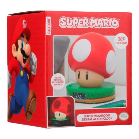 SUPER MARIO - Super champignon - Réveil 12cm 