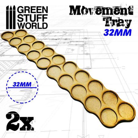 Plateaux de Mouvement MDF 32mm x10 - Skirmish