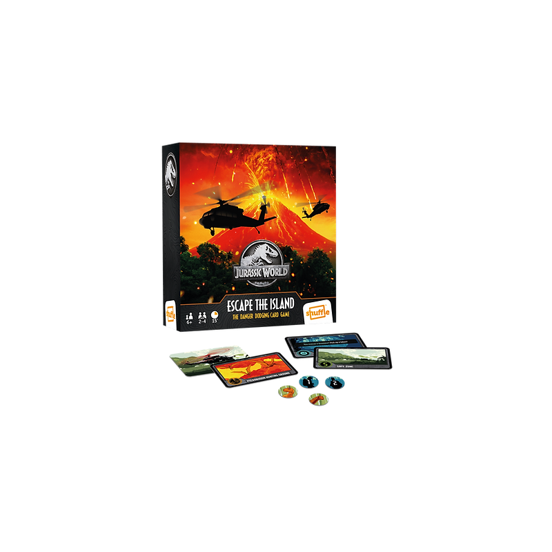 JURASSIC WORLD - Shuffle - Escape Island - Jeu de cartes FR/NL 