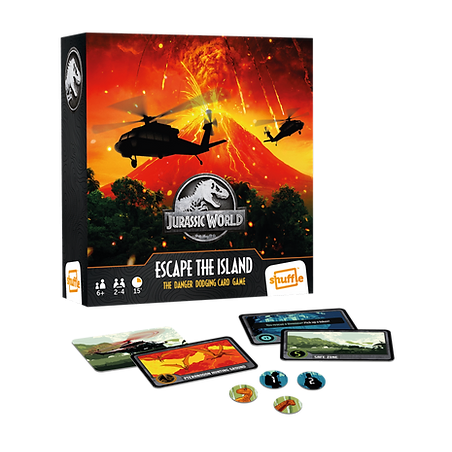 JURASSIC WORLD - Shuffle - Escape Island - Jeu de cartes FR/NL 