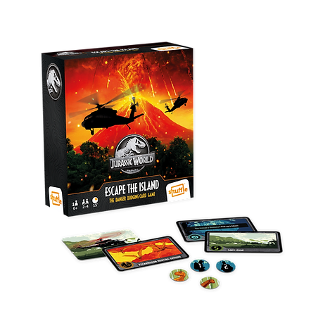JURASSIC WORLD - Shuffle - Escape Island - Jeu de cartes FR/NL 