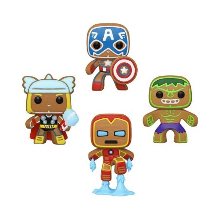 MARVEL - Holiday Gingerbread - 4 Pack Funko Pop GITD SPECIAL EDITION 