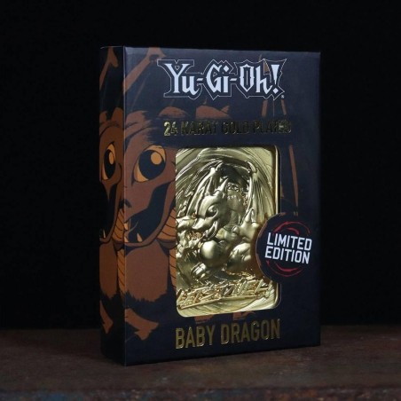 YU-GI-OH! - Baby Dragon - Carte en métal plaqué or collector 