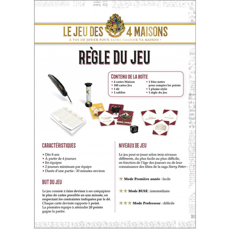 HARRY POTTER - Le jeu des 4 maisons 
