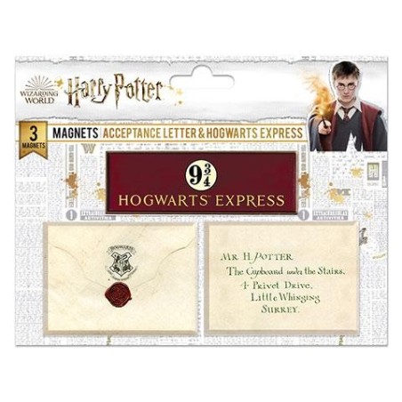 HARRY POTTER - Lettre Poudlard - Set de 3 magnets 