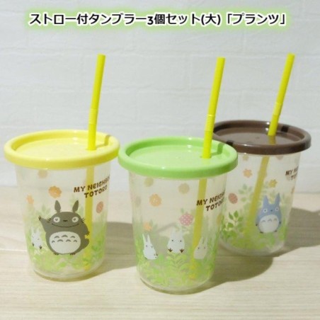STUDIO GHIBLI - Totoro - Set de 3 Gobelet avec paille 320ml 