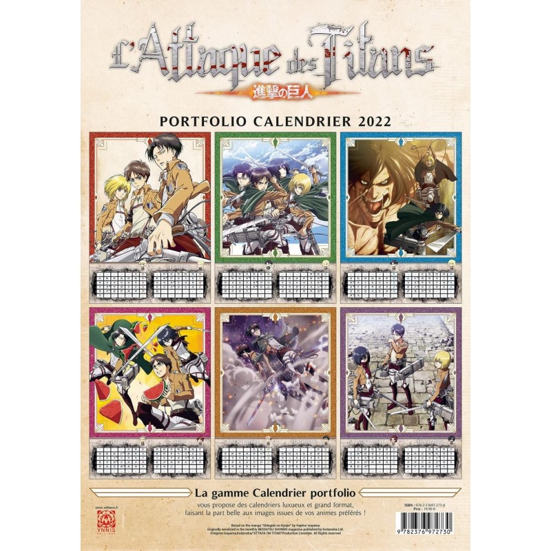 L'ATTAQUE DES TITANS - Calendrier 2022 