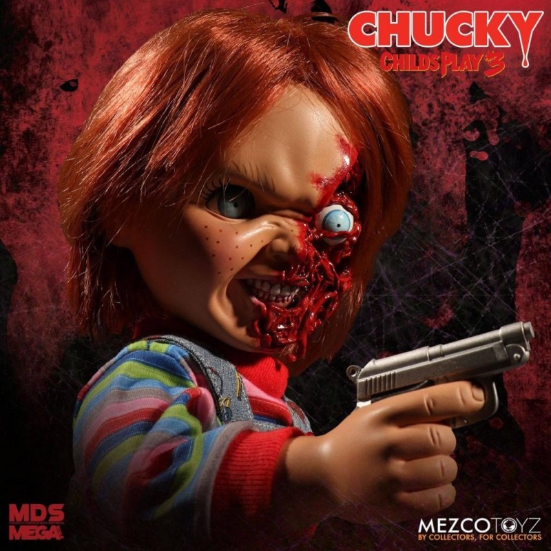 CHUCKY - Child's Play 3 - Poupée parlante Pizza Face Chucky - 38cm 