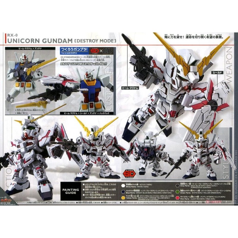 GUNDAM - SD Gundam Ex-Standard 005 Unicorn Destroy - Model Kit 8cm 