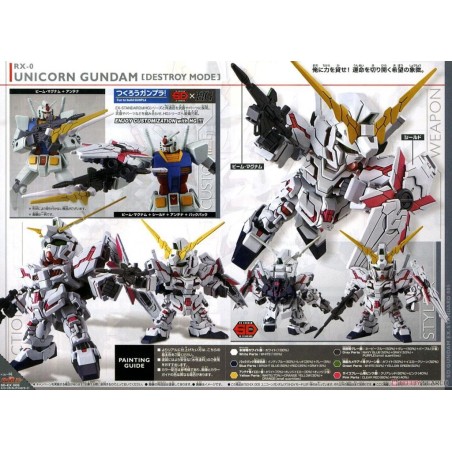 GUNDAM - SD Gundam Ex-Standard 005 Unicorn Destroy - Model Kit 8cm 
