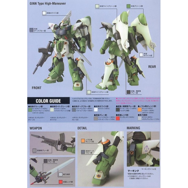 GUNDAM - 1/144 HG Ginn High Spec Custom - Model Kit 13cm 