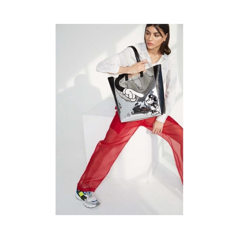 DISNEY - Sac Similicuir Argenté - Mickey Mouse 'Danielle Nicole' 