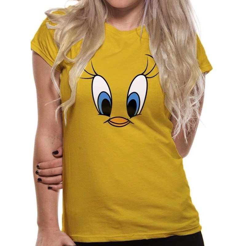 LOONEY TUNES - T-Shirt IN A TUBE- Tweety Face GIRL (XL) 