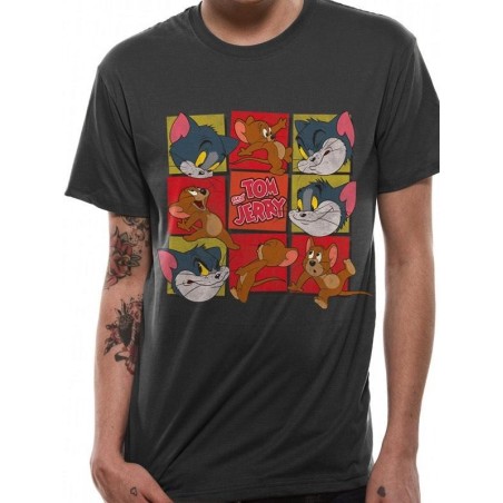 TOM AND JERRY - T-Shirt IN A TUBE- Squares (M) 