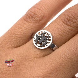 MARVEL - Women's Silver Plated Brass Spider-Man Ring - Size 7  2