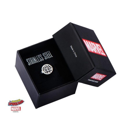 MARVEL - Women's Silver Plated Brass Spider-Man Ring - Size 7 