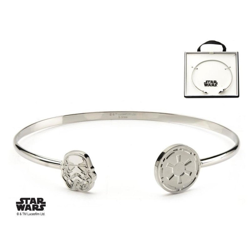 STAR WARS - Women's Stainless Steel Stormtrooper Cuff Bangle Bracelet 