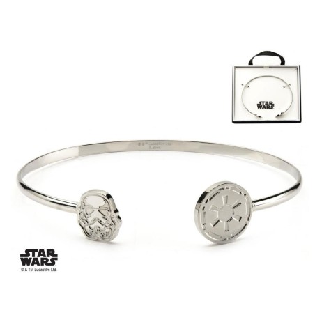 STAR WARS - Women's Stainless Steel Stormtrooper Cuff Bangle Bracelet 