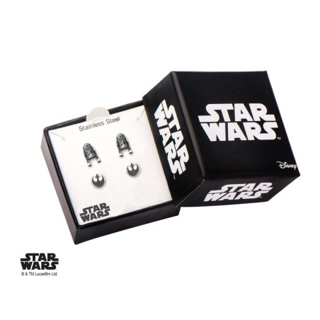 STAR WARS - 3D R2D2 and Rebel Alliance Symbol Stud Earring Set 