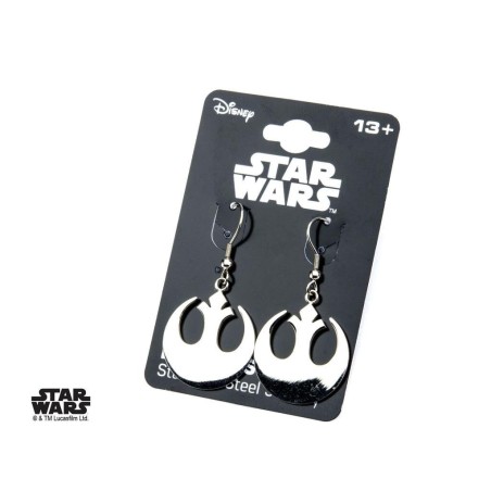 STAR WARS - Women's Stainless Steel Rebel Symbol Hook Dangle Earrings 