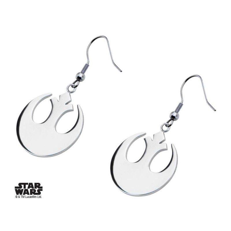 STAR WARS - Women's Stainless Steel Rebel Symbol Hook Dangle Earrings 