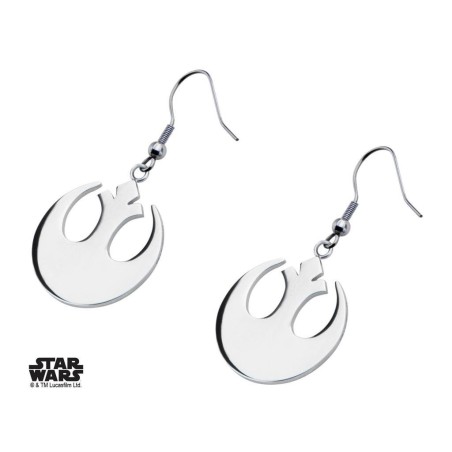 STAR WARS - Women's Stainless Steel Rebel Symbol Hook Dangle Earrings 