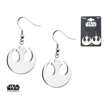 STAR WARS - Women's Stainless Steel Rebel Symbol Hook Dangle Earrings 