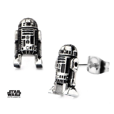 STAR WARS - Stainless Steel R2D2 3D Cast Stud Earrings 