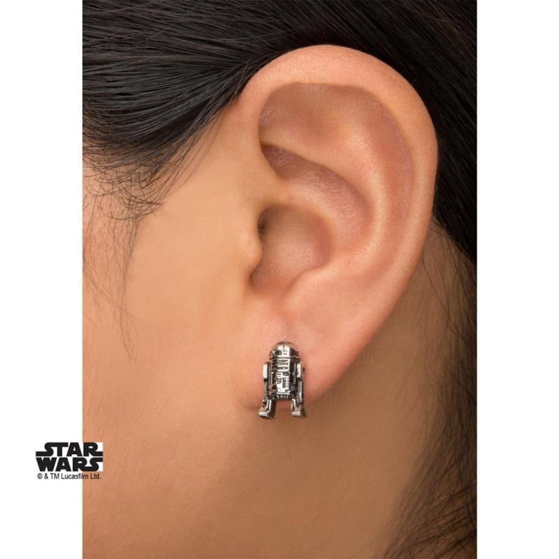 STAR WARS - Stainless Steel R2D2 3D Cast Stud Earrings 
