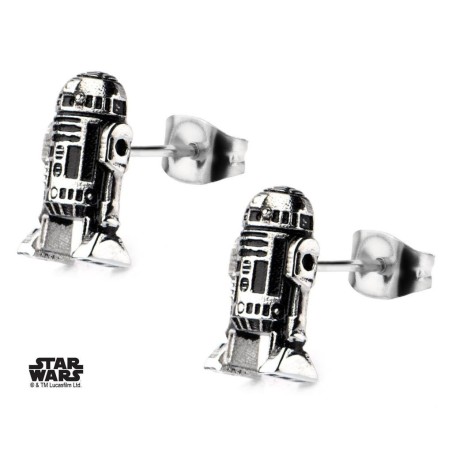 STAR WARS - Stainless Steel R2D2 3D Cast Stud Earrings 