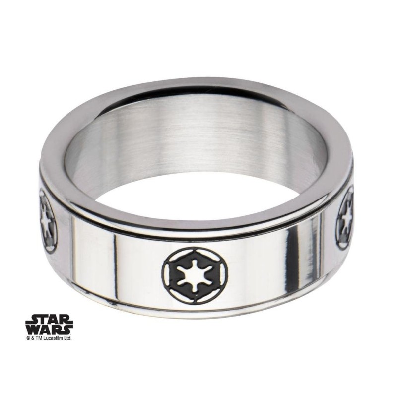 STAR WARS - Men's Stainless Steel Empire Symbol Spinner Ring - Size 10 