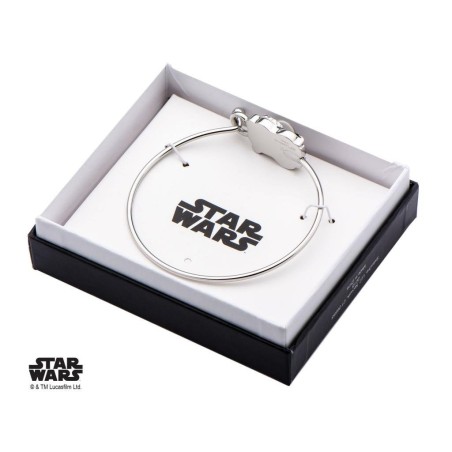 STAR WARS - Women's Stainless Steel 3D Ewok Bangle Bracelet 