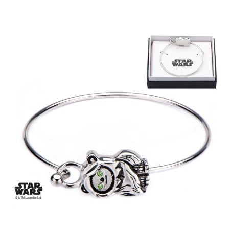 STAR WARS - Women's Stainless Steel 3D Ewok Bangle Bracelet 