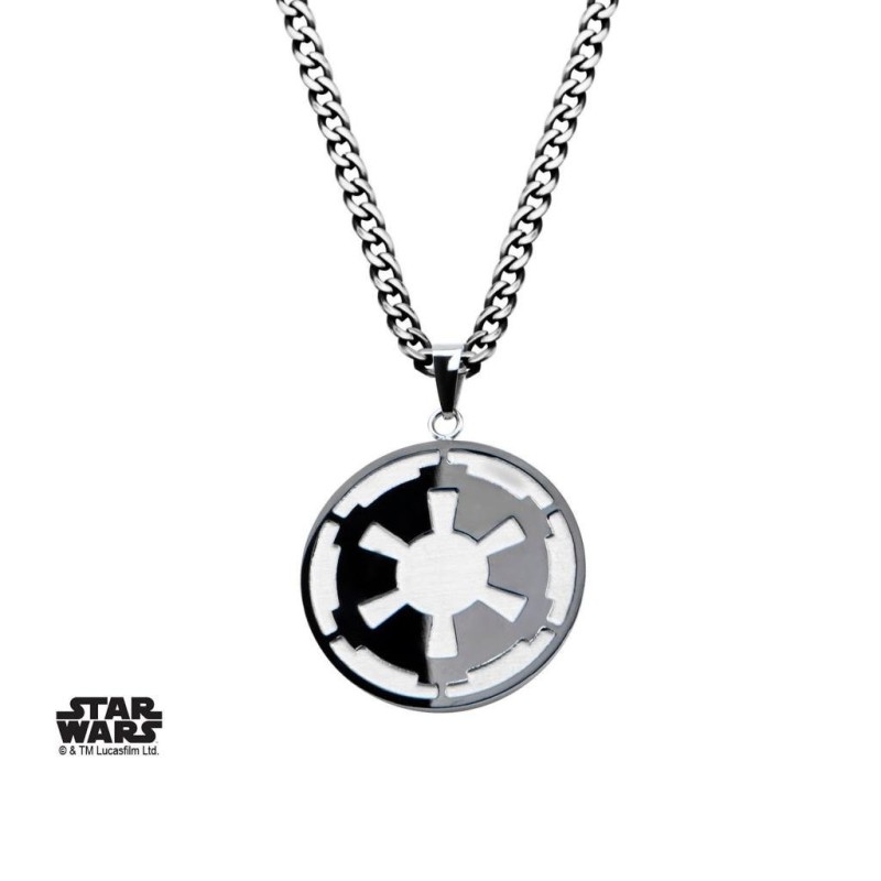 STAR WARS - Stainless Steel Empire and Death Star Pendant 
