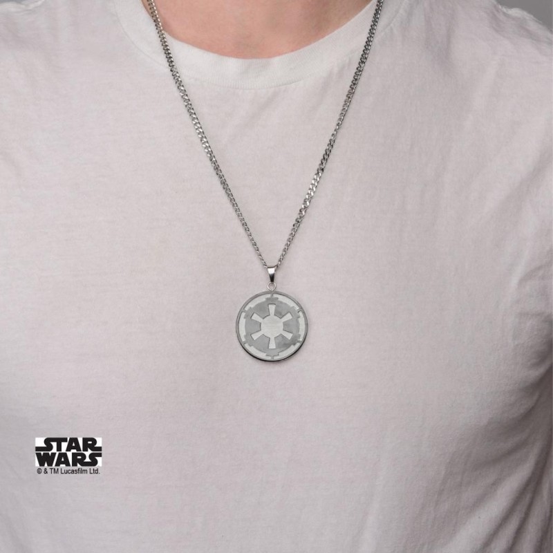 STAR WARS - Stainless Steel Empire and Death Star Pendant 