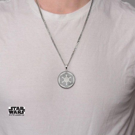 STAR WARS - Stainless Steel Empire and Death Star Pendant 
