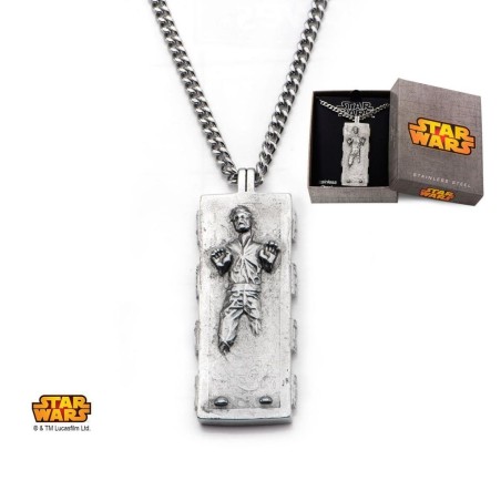 STAR WARS - Men's Stainless Steel Han Solo Carbonite Pendant 